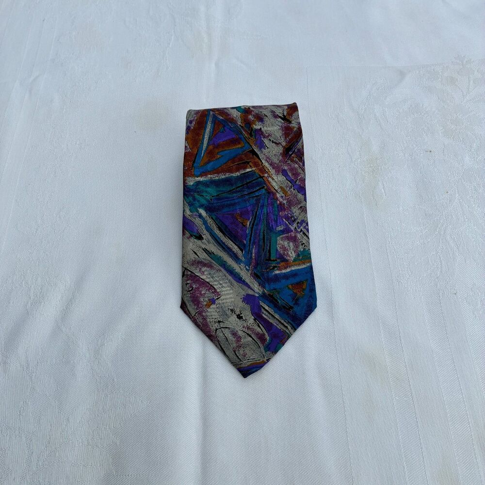 Men's Moda Italiana Handmade 100%  Italian Silk Tie 59x3.50" Vintage Sku#9-OO